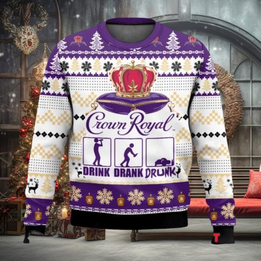 Crown Royal Drink Drank Drunk Ugly Christmas Sweater