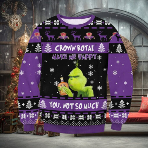 Crown Royal Grinch Happy Ugly Christmas Sweater