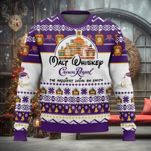 Crown Royal Happiest Drink Christmas Ugly Sweater Special Gift For Xmas