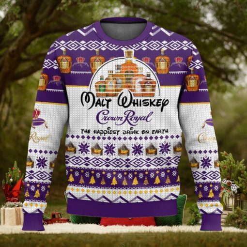 Crown Royal Happiest Drink Christmas Ugly Sweater Special Gift For Xmas