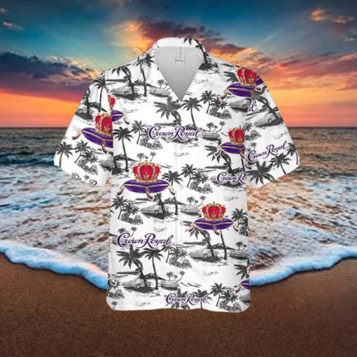 Crown Royal Hawaiian Sea Island Pattern Shirt Hawaii Beer