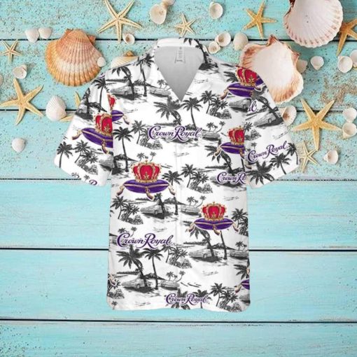 Crown Royal Hawaiian Sea Island Pattern Shirt Hawaii Beer