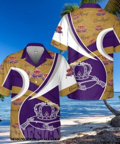 Crown Royal Logo All Over Print Aloha Summer Beach Hawaiian Shirt