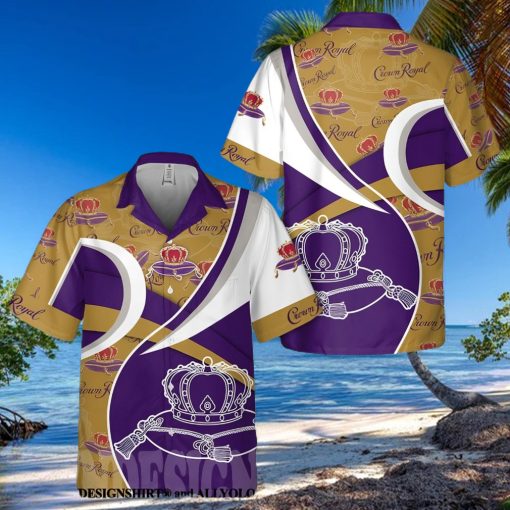 Crown Royal Logo All Over Print Aloha Summer Beach Hawaiian Shirt