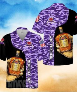 Crown Royal Memorial Day All Over Print Camo Aloha Summer Beach Hawaiian Shirt