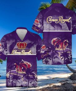 Crown Royal Palm Tree All Over Print Aloha Summer Beach Hawaiian Shirt