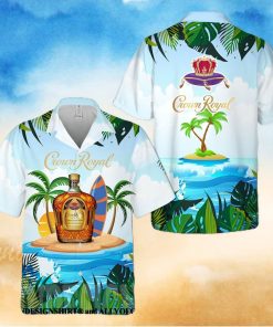 Crown Royal Paradise Isl And All Over Print Aloha Summer Beach Hawaiian Shirt
