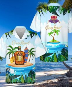 Crown Royal Paradise Isl And All Over Print Aloha Summer Beach Hawaiian Shirt