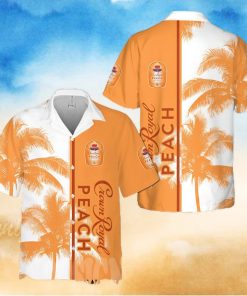 Crown Royal Peach Palm Tree All Over Print Aloha Summer Beach Hawaiian Shirt