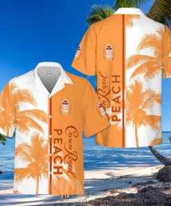 Crown Royal Peach Palm Tree All Over Print Aloha Summer Beach Hawaiian Shirt