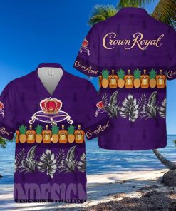 Crown Royal Pineapple All Over Print Aloha Summer Beach Hawaiian Shirt