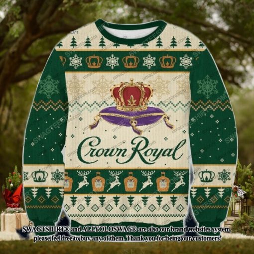 Crown Royal Regal Apple Flavored Whisky Ugly Christmas Holiday Sweater