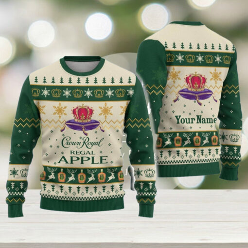 Crown Royal Regal Apple Ugly Sweater, Whisky Holiday Sweater, Crown Royal Xmas Sweate