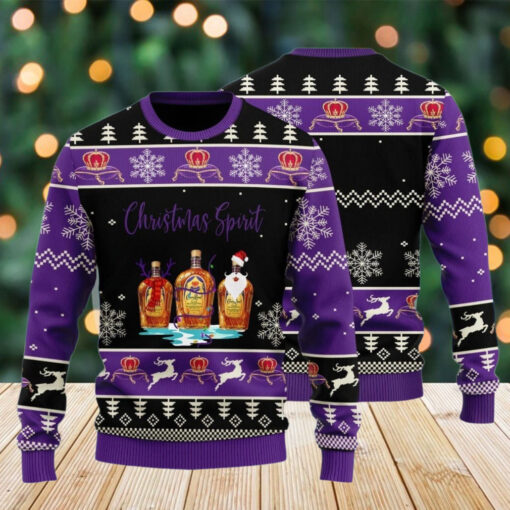 Crown Royal Sweater, Christmas Spirit Sweater, Whiskey Lover Christmas Sweater For Men, Alcohol Ugly Sweater Shirt