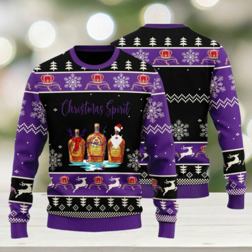 Crown Royal Sweater, Christmas Spirit Sweater, Whiskey Lover Christmas Sweater For Men, Alcohol Ugly Sweater Shirt