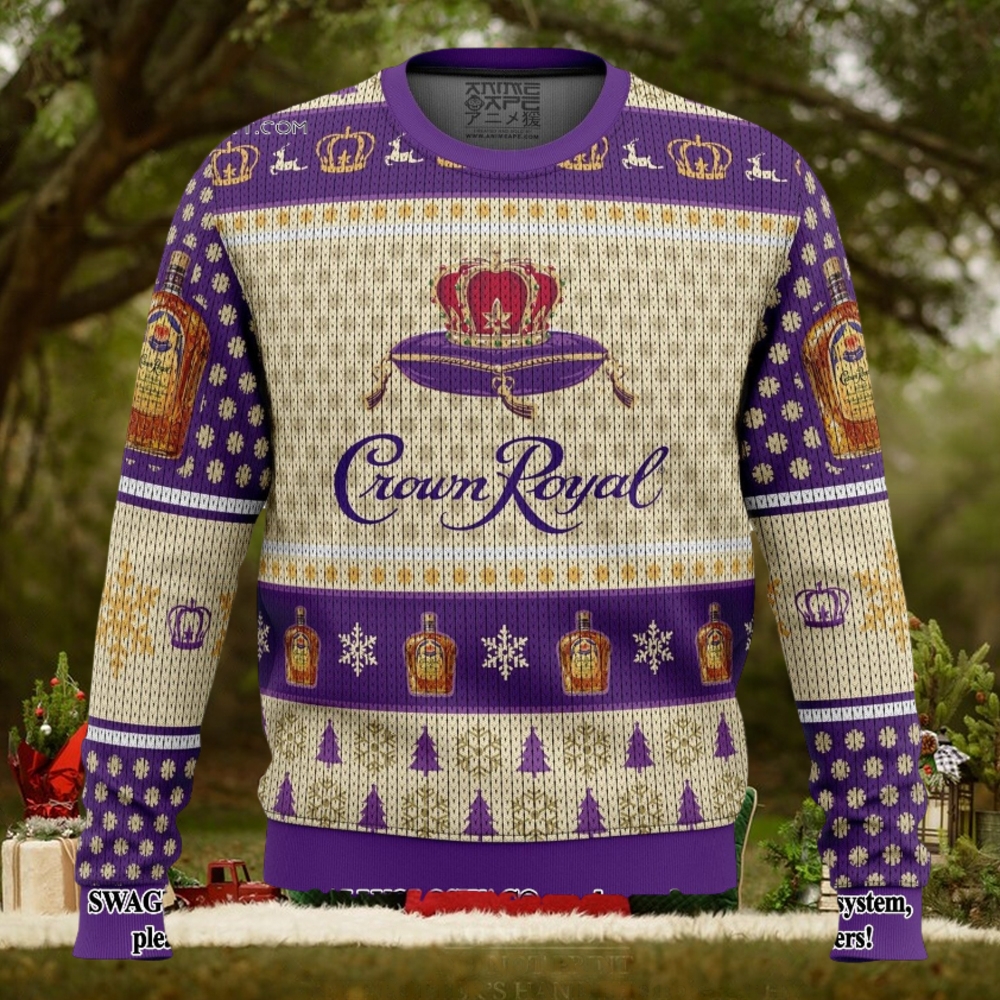 Crown Royal Whiskey Woolen Christmas Ugly Sweater Crown Royal Whiskey Woolen Christmas Ugly Sweater