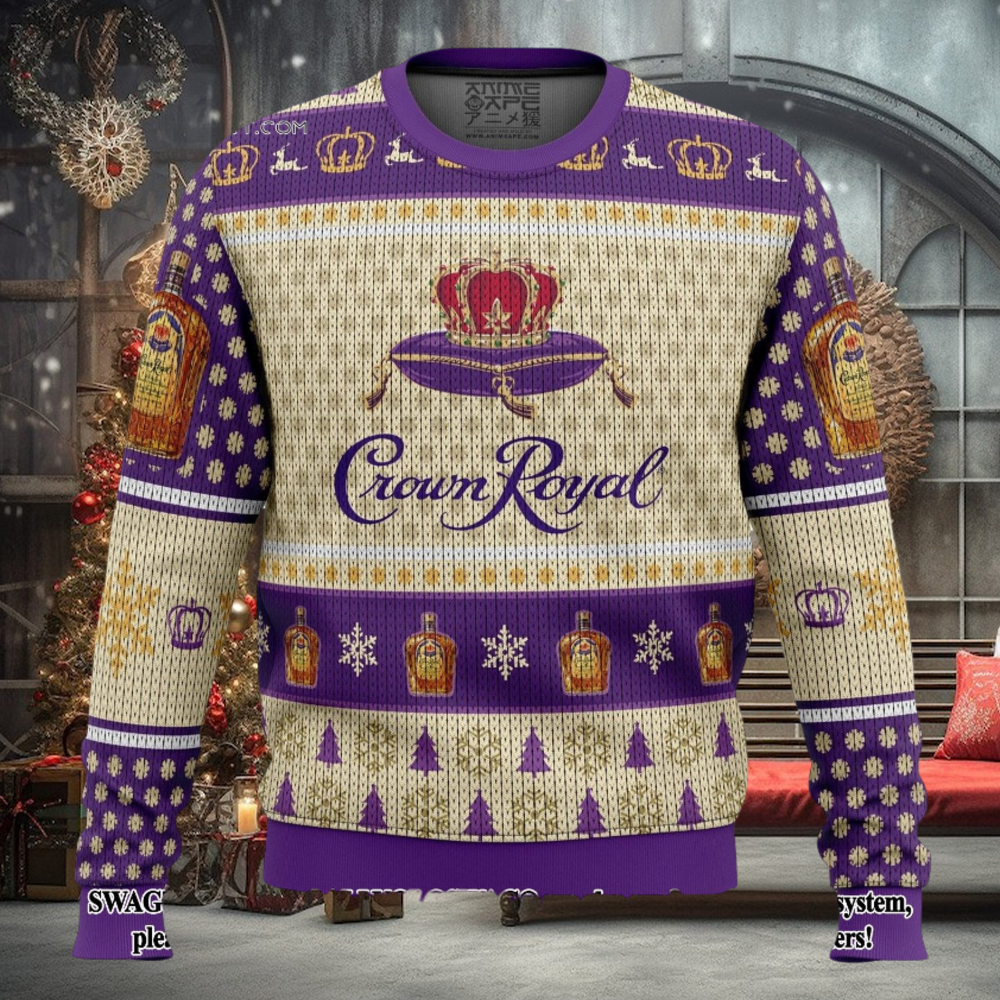 Crown Royal Whiskey Woolen Christmas Ugly Sweater Crown Royal Whiskey Woolen Christmas Ugly Sweater