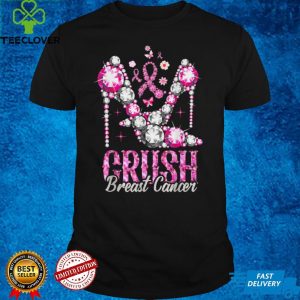 Crush Breast Cancer Awareness Bling Pink Ribbon T Shirt