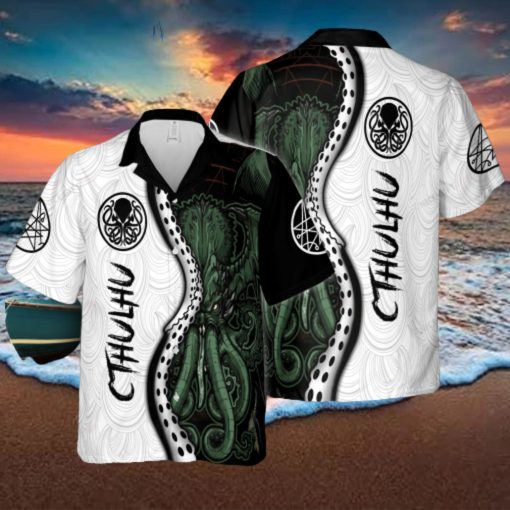 Cthulhu Design Hawaiian 3D Shirt Style 5For Men And Women Gift Short Sleeve Beach Shirt