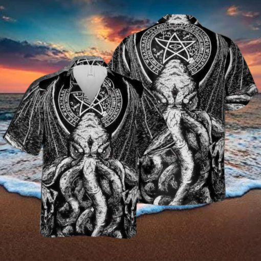 Cthulhu Design Hawaiian 3D Shirt Style 9For Men And Women Gift Short Sleeve Beach Shirt