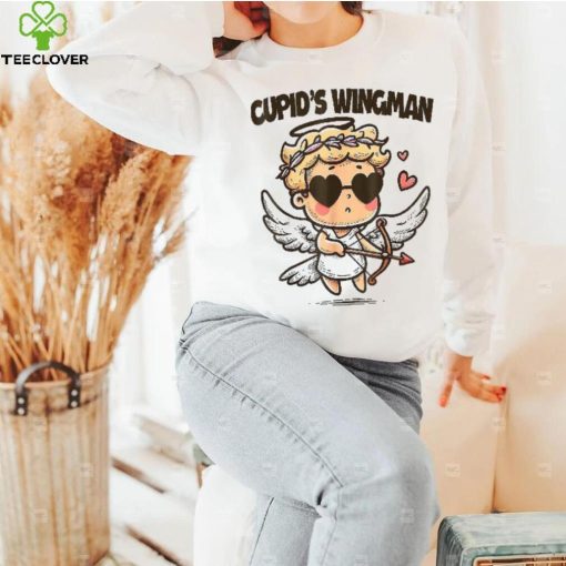 Cupid’s Wingman Watercolor Style Funny Valentine’s Day Shirt