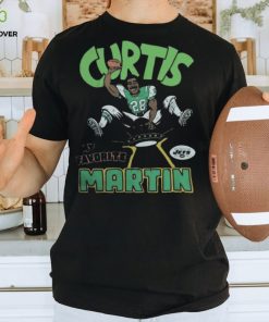 Curtis Martin Green New York Jets Retired Player Caricature Tri Blend Shirt