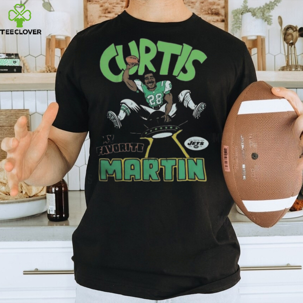 Curtis Martin Green New York Jets Retired Player Caricature Tri Blend Shirt  - Limotees