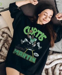 Curtis Martin Green New York Jets Retired Player Caricature Tri Blend Shirt