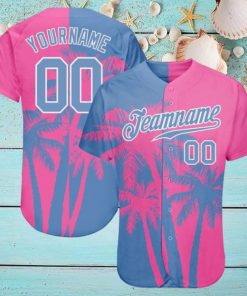 Custom 3D Pattern Design Hawaii Coconut Trees Authentic Baseball Jersey