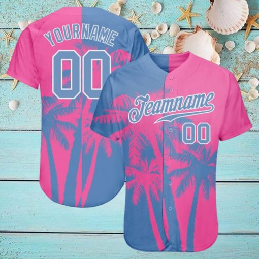 Custom 3D Pattern Design Hawaii Coconut Trees Authentic Baseball Jersey