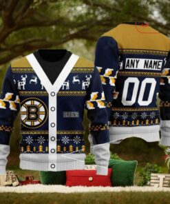 Custom Boston Bruins Sweater, Personalized NHL Christmas Apparel for Fans