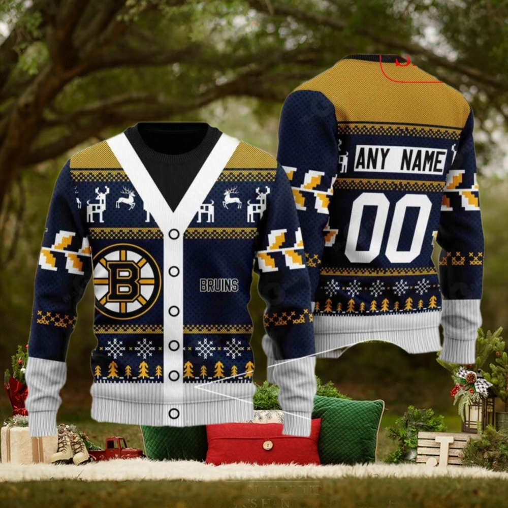 Custom Boston Bruins Sweater, Personalized NHL Christmas Apparel for Fans Custom Boston Bruins Sweater, Personalized NHL Christmas Apparel for Fans