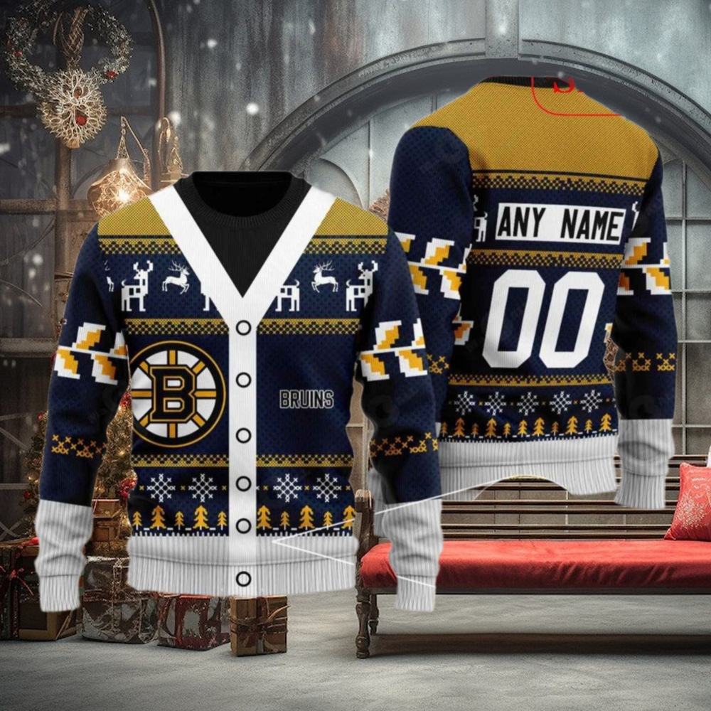 Custom Boston Bruins Sweater, Personalized NHL Christmas Apparel for Fans Custom Boston Bruins Sweater, Personalized NHL Christmas Apparel for Fans