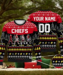 Custom Chiefs Walking Abbey Road Ugly Christmas Sweater Football – Ugly Christmas Sweater