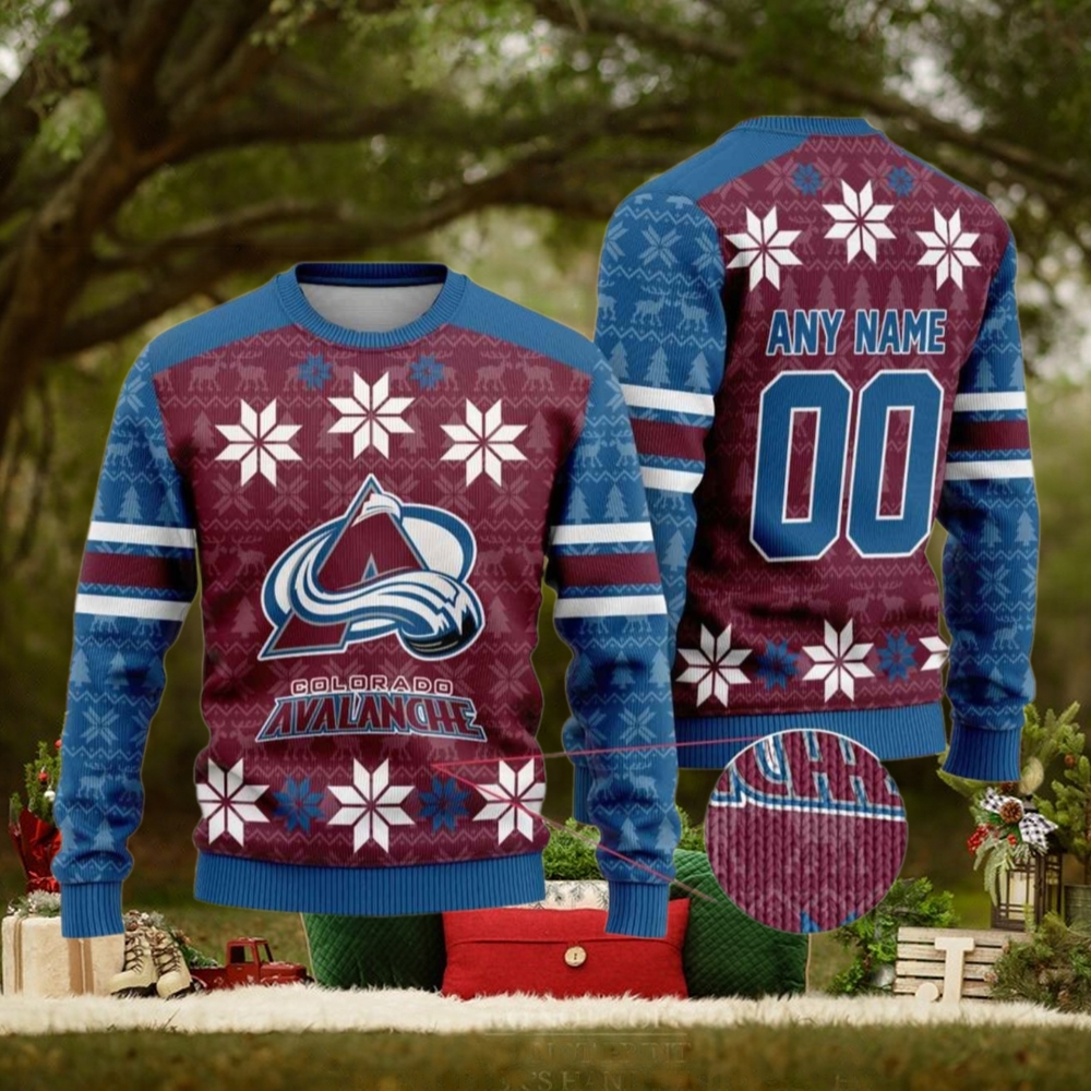 Custom Colorado Avalanche Sweater, Personalized Xmas Gifts for Hockey Fans Custom Colorado Avalanche Sweater, Personalized Xmas Gifts for Hockey Fans