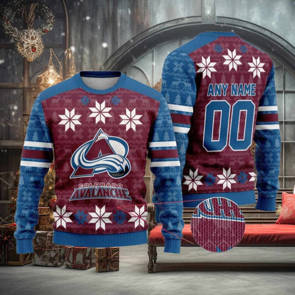 Custom Colorado Avalanche Sweater, Personalized Xmas Gifts for Hockey Fans Custom Colorado Avalanche Sweater, Personalized Xmas Gifts for Hockey Fans