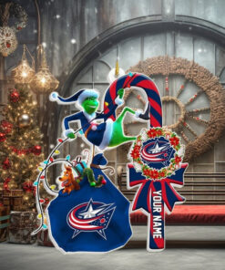 Custom Columbus Blue Jackets Ice Hockey Christmas Ornament, Grinch Candy Cane Personalized Xmas Tree, Shape Ornament Acrylic Gift