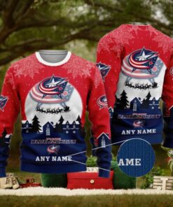 Custom Columbus Blue Jackets Sweater, NHL Apparel and Funny Xmas Gifts