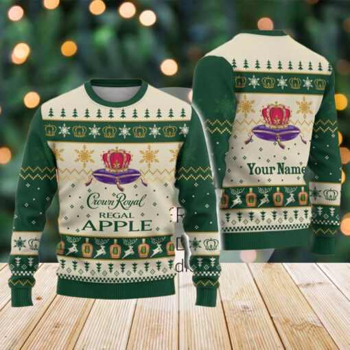 Custom Crown Royal Regal Apple Ugly Christmas Sweater, Crown Royal Whisky Sweater