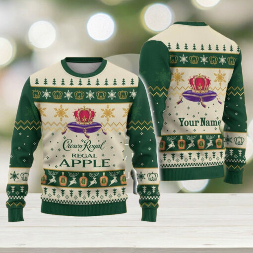 Custom Crown Royal Regal Apple Ugly Christmas Sweater, Crown Royal Whisky Sweater