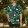 Custom Dog Face Hawaiian Shirt for Men Personalized Blooming Flowers Short Sleeve Casual Button Funky Shirt