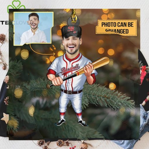 Custom Face Baseball Player Ornament
