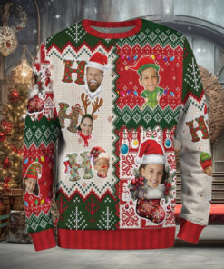 Custom Face Christmas Sweatshirt For Men Women, Custom Ugly Sweater