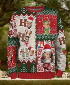 Custom Face Christmas Sweatshirt For Men Women, Custom Ugly Sweater