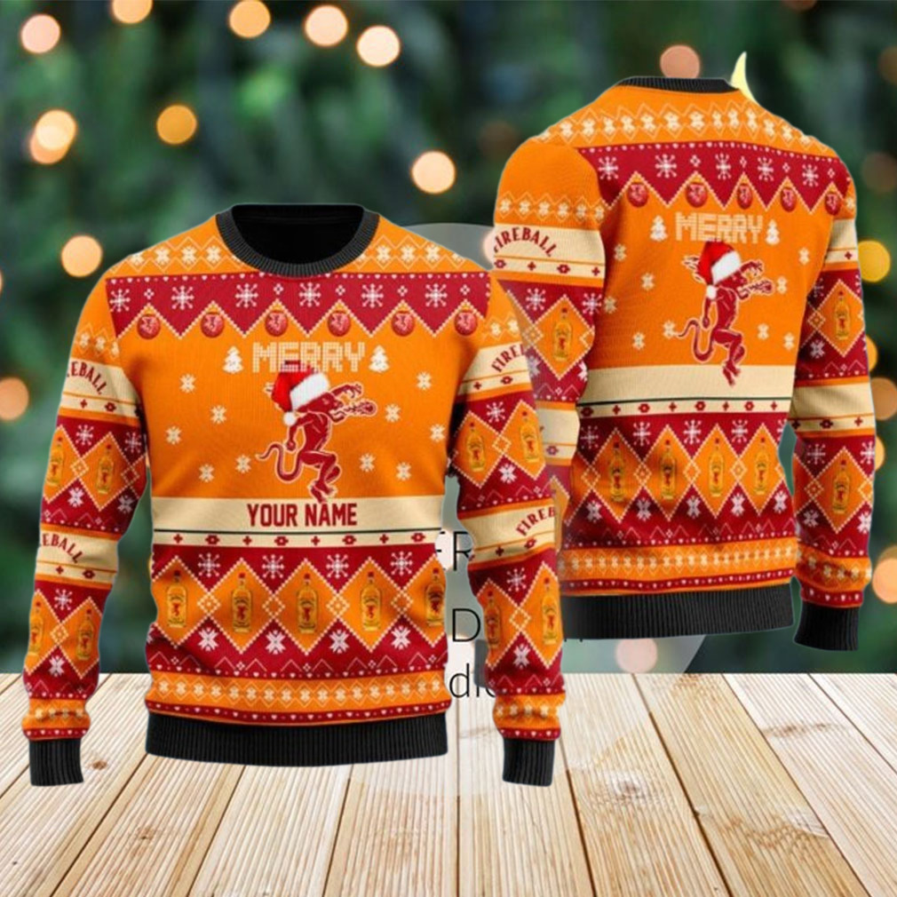 Custom Fireball Whisky Ugly Sweater, Whisky Christmas Sweater Custom Fireball Whisky Ugly Sweater, Whisky Christmas Sweater