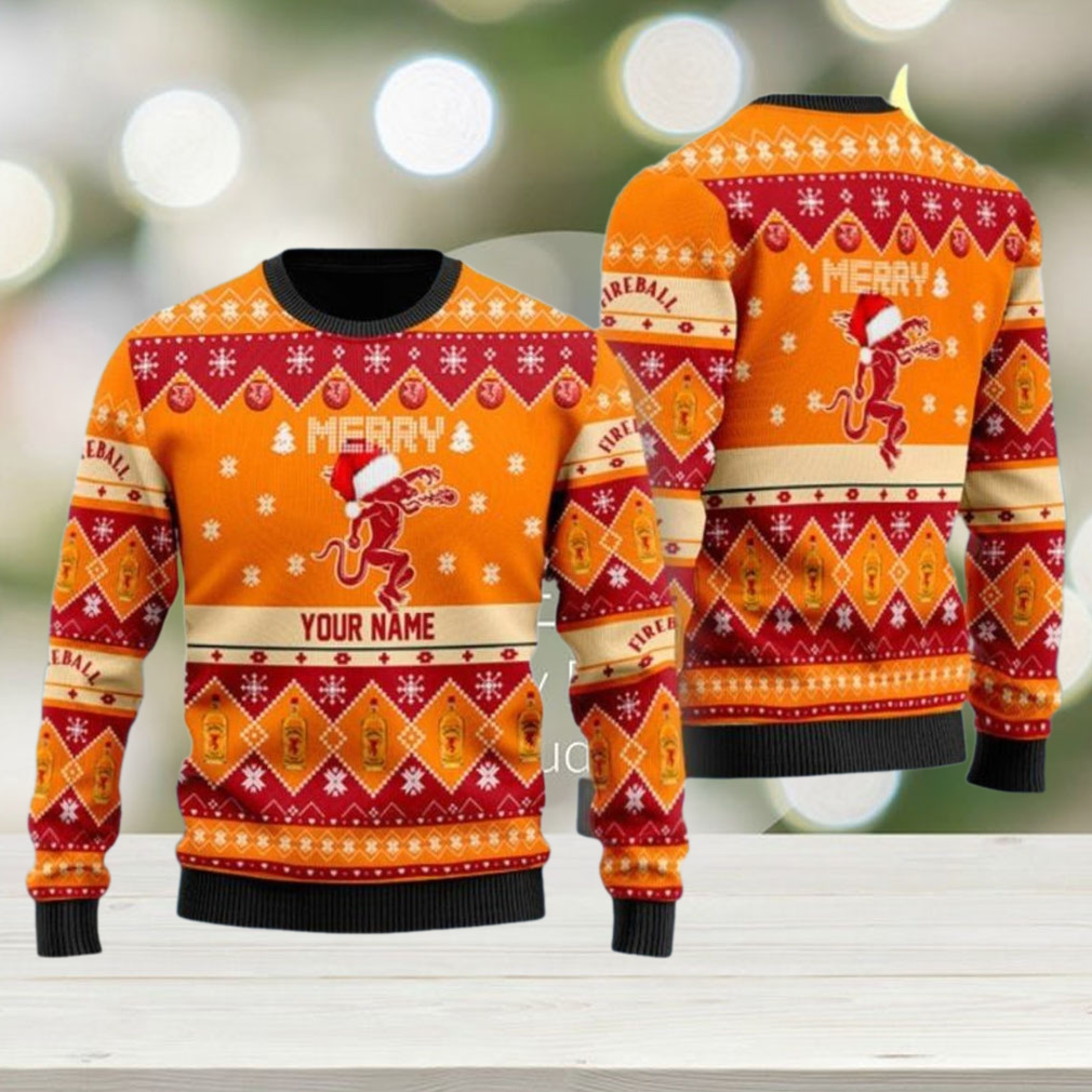 Custom Fireball Whisky Ugly Sweater, Whisky Christmas Sweater Custom Fireball Whisky Ugly Sweater, Whisky Christmas Sweater