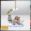 Custom Baby Face Photo Riding T Rex Ornament