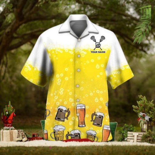 Custom I Like Beer And Lacrosse Hawaiian Shirt