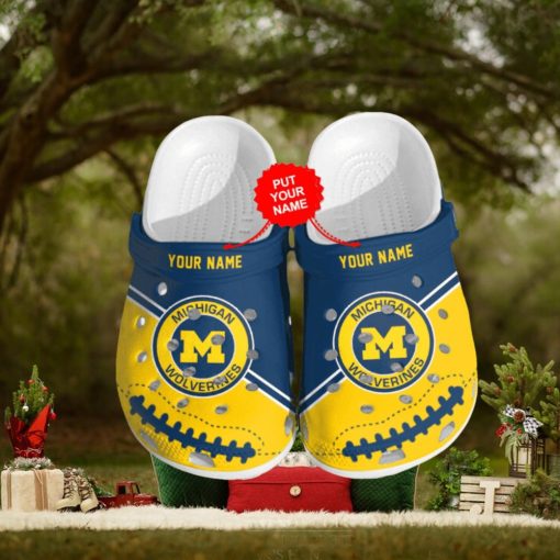 Custom Michigan Wolverines Football NCAA Crocs Slippers