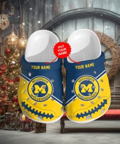 Custom Michigan Wolverines Football NCAA Crocs Slippers